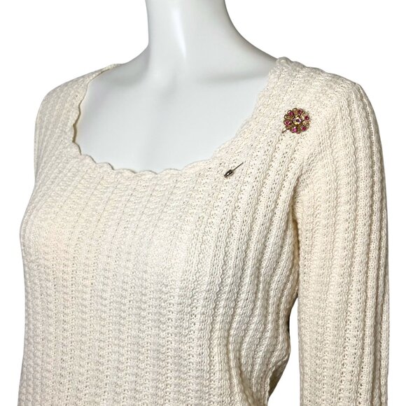 Vintage 60s Gold Tone AB Pink Rhinestone 3D Flower Stick Pin Retro Brooch 3.5” - Picture 5 of 10